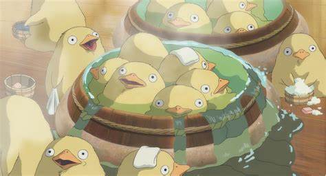 Poussins dans les bains